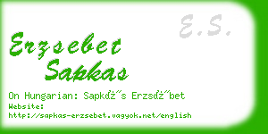 erzsebet sapkas business card